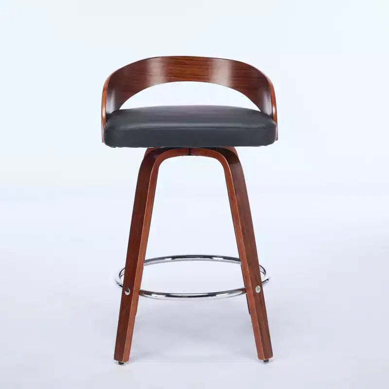 MAYEERTY Tabourets de bar pivotants - Dossier bas, cadre en bois, coussin moelleux, hauteur d'assise de 63,5 cm, lot de 2
