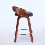 MAYEERTY Tabourets de bar pivotants - Dossier bas, cadre en bois, coussin moelleux, hauteur d'assise de 63,5 cm, lot de 2