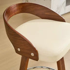 MAYEERTY Tabourets de bar pivotants - Dossier bas, cadre en bois, coussin moelleux, hauteur d'assise de 63,5 cm, lot de 2