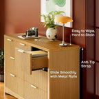 Commode en bois à 7 tiroirs avec glissières fluides, solution de rangement moderne pour chambres à coucher, salons et couloirs