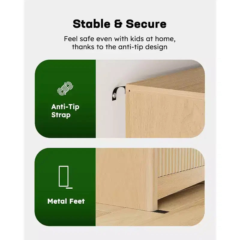 Commode en bois à 7 tiroirs avec glissières fluides, solution de rangement moderne pour chambres à coucher, salons et couloirs
