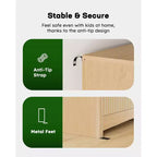 Commode en bois à 7 tiroirs avec glissières fluides, solution de rangement moderne pour chambres à coucher, salons et couloirs