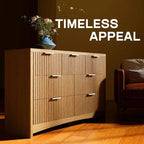 Commode en bois à 7 tiroirs avec glissières fluides, solution de rangement moderne pour chambres à coucher, salons et couloirs