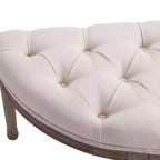 Banc de bout de lit semi-circulaire capitonné, banc d'entrée de chambre rembourré avec pieds en bois d'hévéa