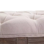 Banc de bout de lit semi-circulaire capitonné, banc d'entrée de chambre rembourré avec pieds en bois d'hévéa