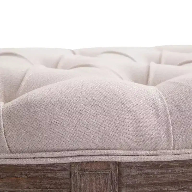Banc de bout de lit semi-circulaire capitonné, banc d'entrée de chambre rembourré avec pieds en bois d'hévéa