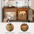 Bestier Étagère de cuisine 5 niveaux avec placards de rangement et LED, support pour micro-ondes avec armoire et crochets, station de café 59 avec étagères de rangement ouvertes