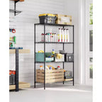 Étagère métallique à 4 niveaux avec tablettes ajustables - Support de rangement robuste