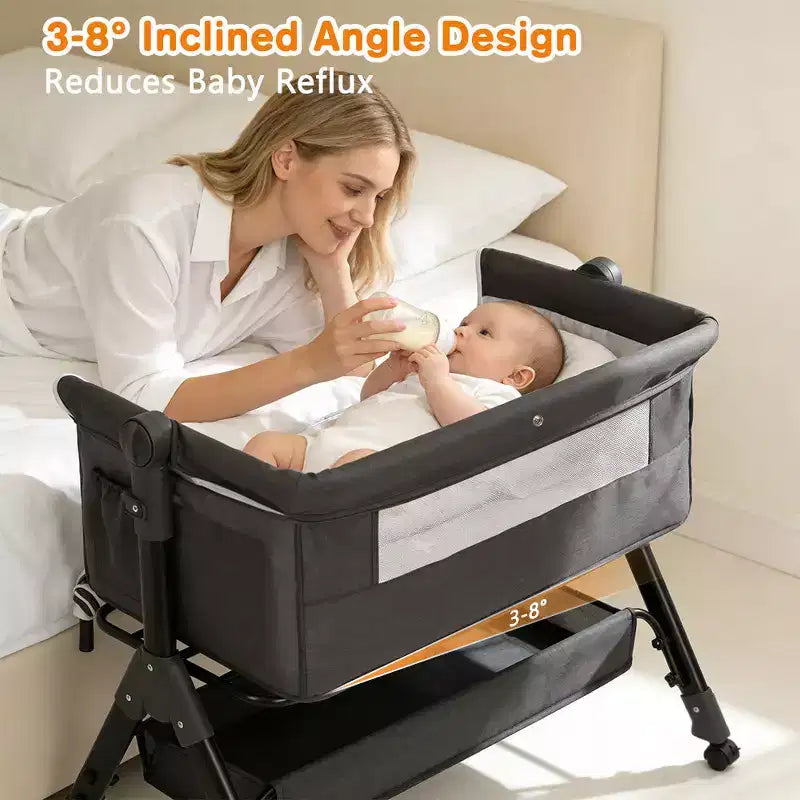 Kmaier Berceau Cododo 3 en 1, Cododo Bébé Pliable Facile à Monter et Transporter