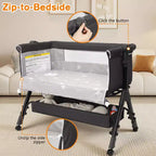 Kmaier Berceau Cododo 3 en 1, Cododo Bébé Pliable Facile à Monter et Transporter