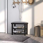 Banc de rangement à chaussures en bambou, banc d'entrée à 3 niveaux avec coussin, organisateur de chaussures pour entrée, couloir
