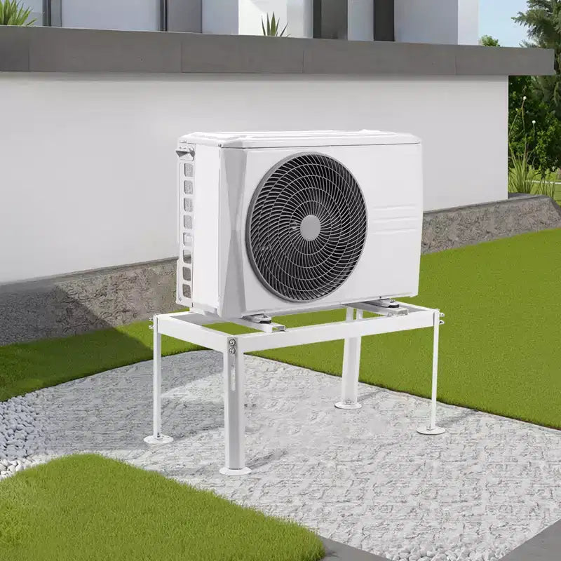 Support au sol VEVOR pour mini-split, support réglable anti-vibration pour climatiseur mini-split sans conduit de 9000-24000 BTU, blanc