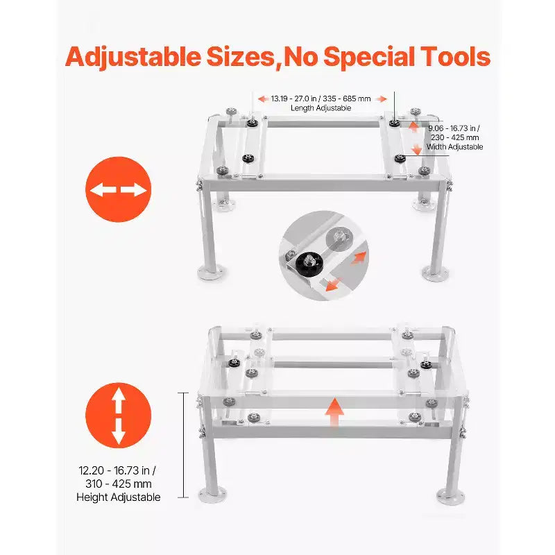 Support au sol VEVOR pour mini-split, support réglable anti-vibration pour climatiseur mini-split sans conduit de 9000-24000 BTU, blanc
