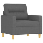 Ensemble de canapés Tissu gris foncé (100 % polyester), métal, textilène, contreplaqué