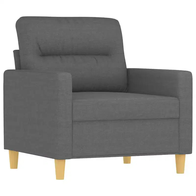 Ensemble de canapés Tissu gris foncé (100 % polyester), métal, textilène, contreplaqué