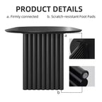 PexFix Table à manger ovale 79 pour 6-8 personnes, table de cuisine en bois avec plateau résistant aux rayures et pieds rayés, style ferme moderne pour salon et cuisine, noir
