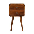 HomeRoots 22 Brown Solid Wood Two Drawer Nightstand