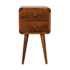 HomeRoots 22 Brown Solid Wood Two Drawer Nightstand
