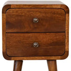 HomeRoots Table de Chevet 2 Tiroirs en Bois Massif Marron 22