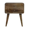 HomeRoots 22 Natural Solid Wood Distressed Two Drawer Nightstand