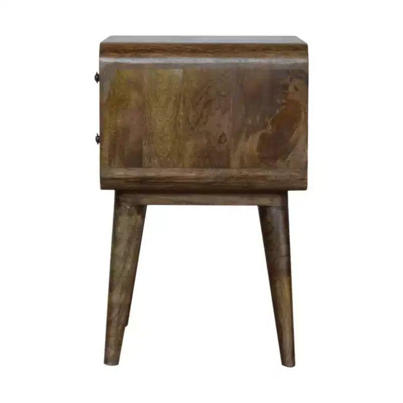 HomeRoots 22 Table de Chevet en Bois Massif Naturel Vieilli à Deux Tiroirs