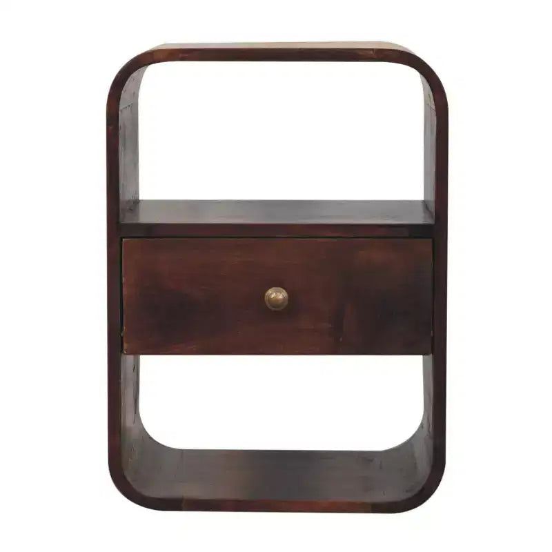 HomeRoots 22 Chestnut Solid Wood One Drawer Nightstand