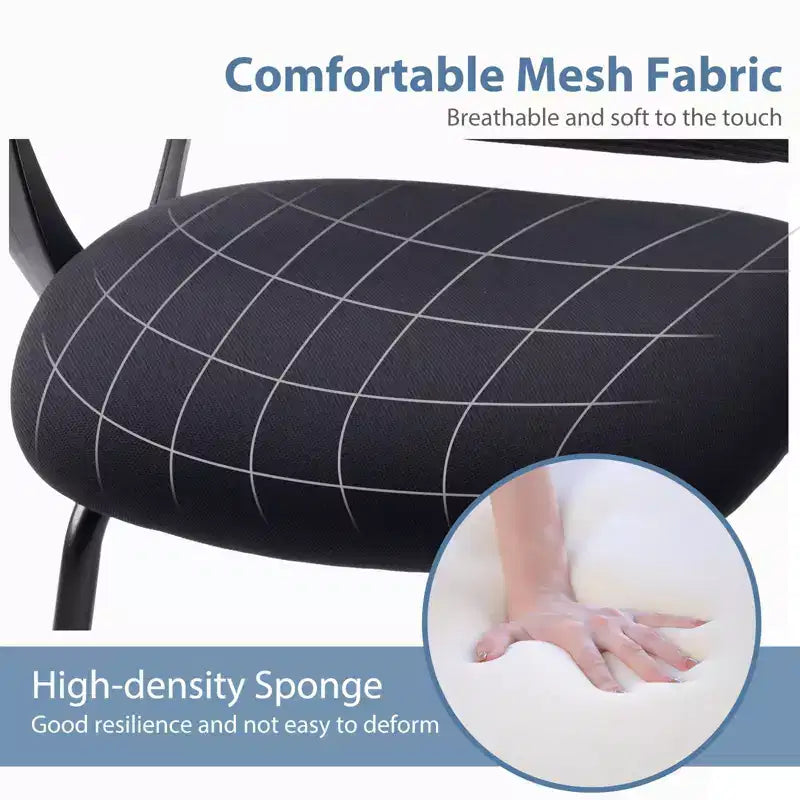 Chaise de bureau ergonomique Okak avec assise rembourrée, chaise d'ordinateur avec accoudoirs et soutien lombaire, chaise de bureau pour salle de lecture, bureau