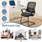 Chaise de bureau ergonomique Okak avec assise rembourrée, chaise d'ordinateur avec accoudoirs et soutien lombaire, chaise de bureau pour salle de lecture, bureau