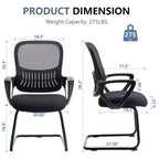 Chaise de bureau ergonomique Okak avec assise rembourrée, chaise d'ordinateur avec accoudoirs et soutien lombaire, chaise de bureau pour salle de lecture, bureau