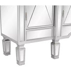 VINGLI Table console miroir, buffet/crédence/meuble TV moderne avec 3 tiroirs et 4 portes (argenté, 48 L x 14 l x 36 H)