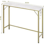 Console étroite de 39,3 pouces, table de canapé noire avec prises, table derrière le canapé, table de couloir à 2 niveaux pour entrée, salon, foyer, bureau