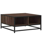 Table basse de rangement Clihome, table moderne carrée avec compartiment caché spacieux, finition mate