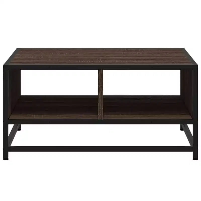 Table basse de rangement Clihome, table moderne carrée avec compartiment caché spacieux, finition mate