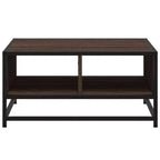 Table basse de rangement Clihome, table moderne carrée avec compartiment caché spacieux, finition mate