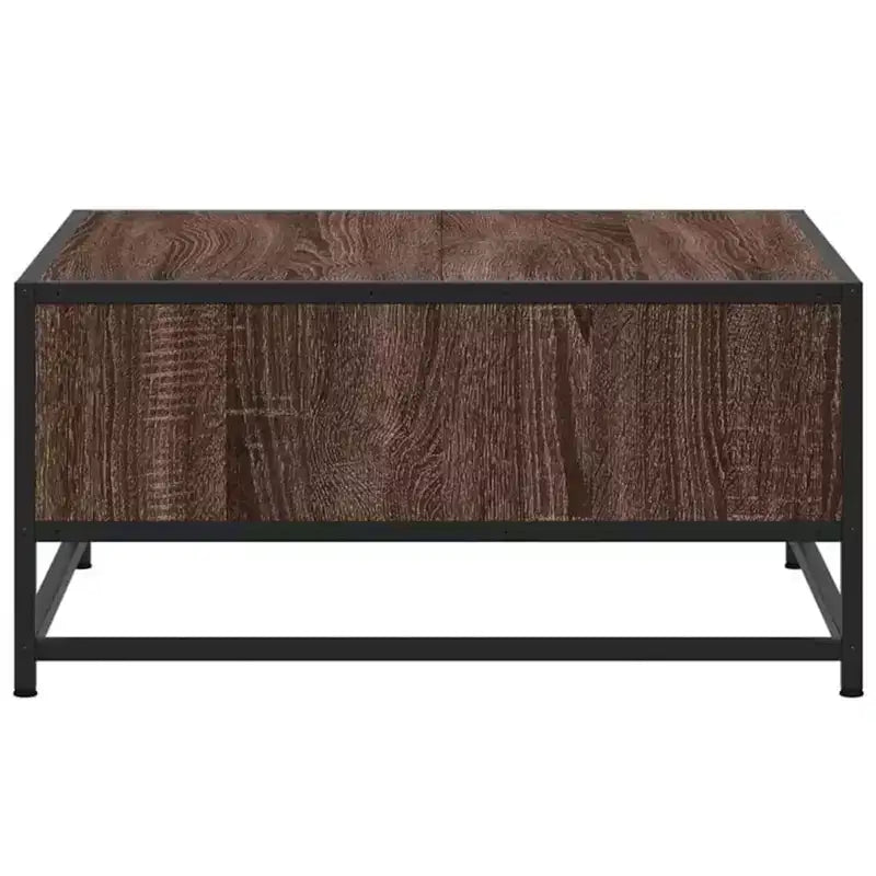 Table basse de rangement Clihome, table moderne carrée avec compartiment caché spacieux, finition mate