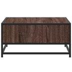 Table basse de rangement Clihome, table moderne carrée avec compartiment caché spacieux, finition mate