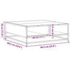 Table basse de rangement Clihome, table moderne carrée avec compartiment caché spacieux, finition mate