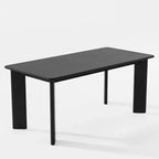 Table à manger carrée noire de 170 cm pour plusieurs personnes, idéale pour la salle à manger et le salon.