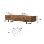 Meuble TV Luck Live 82.83 de style moderne du milieu du siècle en bois massif – 3 tiroirs, pieds en métal et trous de ventilation