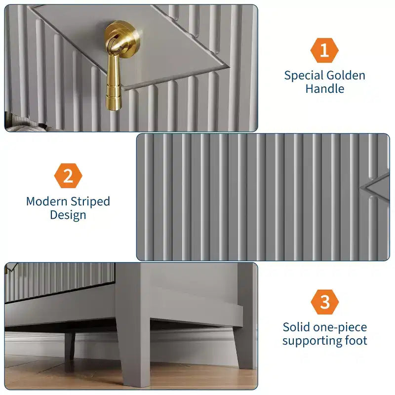 Commode GustoWave pour chambre à coucher avec 3 tiroirs, commode moderne de 71 cm de large avec poignée métallique, organisateur de tiroirs en bois pour chambre à coucher, salon