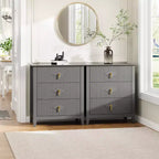 Commode GustoWave pour chambre à coucher avec 3 tiroirs, commode moderne de 71 cm de large avec poignée métallique, organisateur de tiroirs en bois pour chambre à coucher, salon