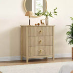 Commode GustoWave pour chambre à coucher avec 3 tiroirs, commode moderne de 71 cm de large avec poignée métallique, organisateur de tiroirs en bois pour chambre à coucher, salon