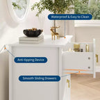 Commode GustoWave pour chambre à coucher avec 3 tiroirs, commode moderne de 71 cm de large avec poignée métallique, organisateur de tiroirs en bois pour chambre à coucher, salon