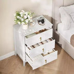Commode GustoWave pour chambre à coucher avec 3 tiroirs, commode moderne de 71 cm de large avec poignée métallique, organisateur de tiroirs en bois pour chambre à coucher, salon