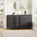 Commode GustoWave pour chambre à coucher avec 3 tiroirs, commode moderne de 71 cm de large avec poignée métallique, organisateur de tiroirs en bois pour chambre à coucher, salon