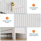Commode GustoWave pour chambre à coucher avec 3 tiroirs, commode moderne de 71 cm de large avec poignée métallique, organisateur de tiroirs en bois pour chambre à coucher, salon
