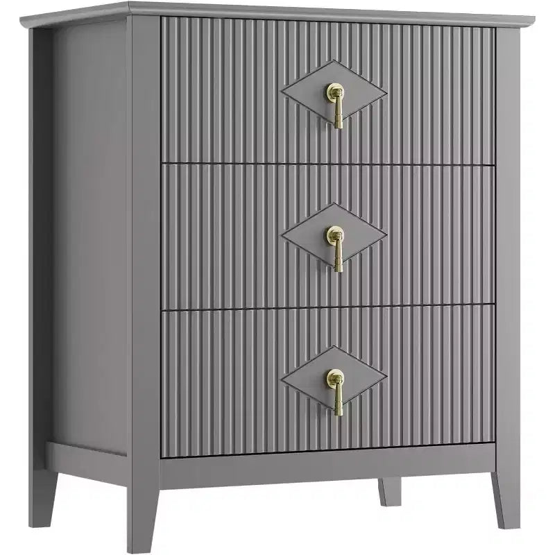 Commode GustoWave pour chambre à coucher avec 3 tiroirs, commode moderne de 71 cm de large avec poignée métallique, organisateur de tiroirs en bois pour chambre à coucher, salon