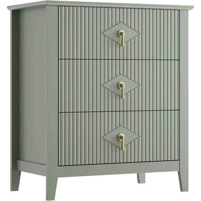 Commode GustoWave pour chambre à coucher avec 3 tiroirs, commode moderne de 71 cm de large avec poignée métallique, organisateur de tiroirs en bois pour chambre à coucher, salon