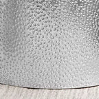 Tables d'appoint rondes modernes Okak avec marques de marteau, tables d'appoint cylindriques avec motif rainuré, tables de canapé pour salon, chambre, lot de 2