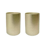 Tables d'appoint rondes modernes Okak avec marques de marteau, tables d'appoint cylindriques avec motif rainuré, tables de canapé pour salon, chambre, lot de 2